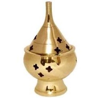 Brass INCENSE CONE BURNER on stand