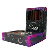 Spell Candle 10cm BROWN pack of 12