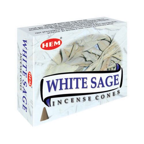 HEM Incense Cones White Sage BOX of 12 Packets
