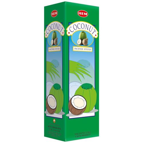 HEM Incense Square COCONUT 8 stick BOX of 25 Packets