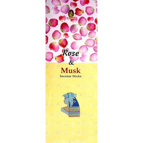 Kamini Incense Square ROSE MUSK 8 stick BOX of 25 Packets