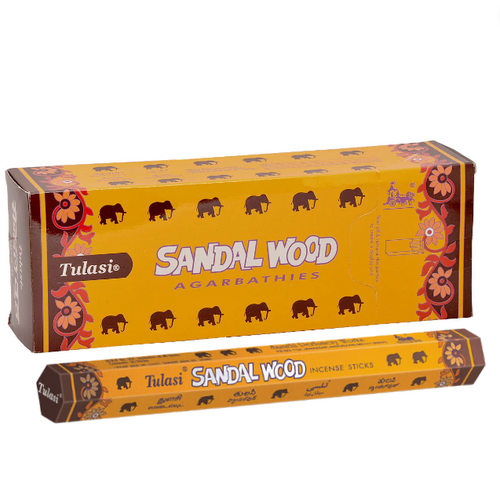 Tulasi SANDAL WOOD 20 stick hex BOX of 6 Packets