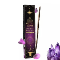 AROMA Crystal Collection Incense Sticks AMETHYST box of 12 packets