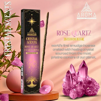 AROMA Crystal Collection Incense Sticks ROSE QUARTZ box of 12 packets
