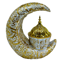 Incense Charcoal & Resin Burner CRESCENT MOON White