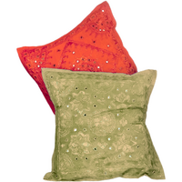 Cushion Cover Boho BLOCK COLOUR Mirrorwork