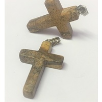 Cross Pendant 25mm PICTURE JASPER