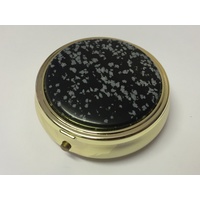 Pill Box SNOWFLAKE OBSIDIAN 50mm