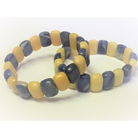 Small Oval Bracelet SODALITE & YELLOW JADE