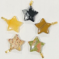 Star Gemstone Pendant 20mm SNOWFLAKE OBSIDIAN