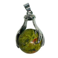 Two Handed Gemstone Pendant 37mm UNAKITE