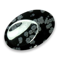 Thumb Stone SNOWFLAKE OBSIDIAN large