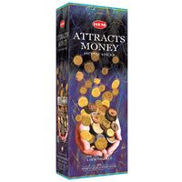 HEM Incense Hex ATTRACTS MONEY 20 stick BOX of 6 Packets