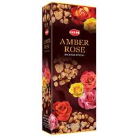 HEM Incense Hex AMBER ROSE 20 stick BOX of 6 Packets