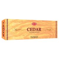 HEM Incense Hex CEDAR 20 stick BOX of 6 Packets