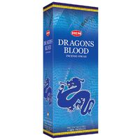 HEM Incense Hex DRAGONS BLOOD Blue 20 Stick BOX of 6 Packets