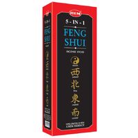 HEM Incense Hex FENG SHUI 5 in 1 20 stick BOX of 6 Packets