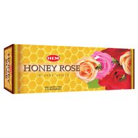 HEM Incense Hex HONEY ROSE 20 stick BOX of 6 Packets