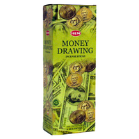 HEM Incense Hex MONEY DRAWING 20 stick BOX of 6 Packets