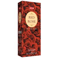 HEM Incense Hex RED ROSE 20 stick BOX of 6 Packets