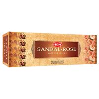HEM Incense Hex SANDAL ROSE 20 stick BOX of 6 Packets