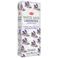 HEM Incense Hex WHITE SAGE LAVENDER 20 stick BOX of 6 Packets