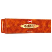 HEM Incense Square AMBER 8 stick BOX of 25 Packets