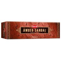 HEM Incense Square AMBER SANDAL 8 stick BOX of 25 Packets