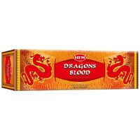 HEM Incense Square DRAGONS BLOOD Red 8 stick BOX of 25 Packets