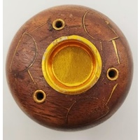 INCENSE & CONE HOLDER Wooden BABY ROUND PLAIN