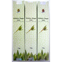 Kamini Incense Flat Pack WHITE SAGE XXX 15g BOX of 12 Packets
