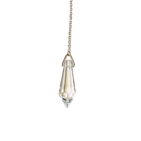 Crystal QUARTZ Pendulum with Chain, Bead & Pouch