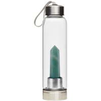 Crystal Glass Water Bottle GREEN AVENTURINE 500ml