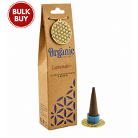 ORGANIC Goodness Incense Cones LAVENDER with Holder BOX of 12 Packets