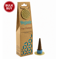 ORGANIC Goodness Incense Cones NAG CHAMPA with Holder BOX of 12 Packets