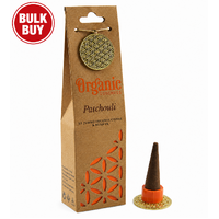 ORGANIC Goodness Incense Cones PATCHOULI with Holder BOX of 12 Packets