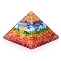 Orgonite Pyramid 7 CHAKRA with medallion LARGE