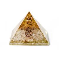 Orgonite Pyramid CLEAR QUARTZ with medallion LARGE