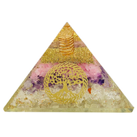 Orgonite Pyramid MIXED CRYSTAL with medallion