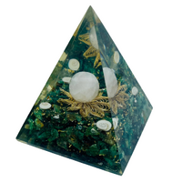 Orgonite Pyramid with Rose Quartz Sphere GREEN FLUORITE