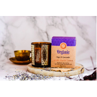 Organic Goodness Smudge Candle SAGE & LAVENDER 200g
