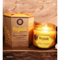Organic Goodness Soy Candle SANDALWOOD Mysore Chandan in Amber Glass Jar