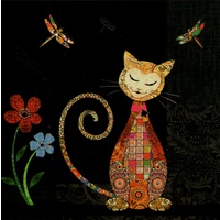 Triskele Arts Cards PAISLEY CAT AND DRAGONFLY