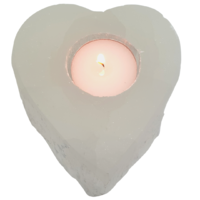 Tea Light Holder Selenite HEART