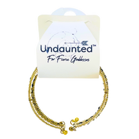Undaunted DELILAH Cuff Beaded Bracelet BLACK/GOLD