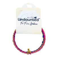 Undaunted DELILAH Cuff Beaded Bracelet BLUE/PINK