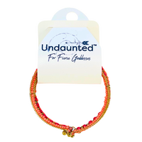 Undaunted DELILAH Cuff Beaded Bracelet ORANGE/RED