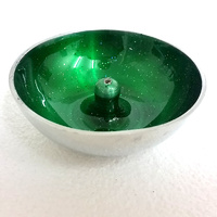 Aluminium Incense Dish GREEN with Glitter