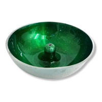 Aluminium Incense Dish GREEN with Glitter