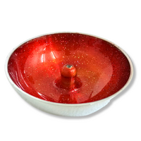 Aluminium Incense Dish ORANGE with Glitter